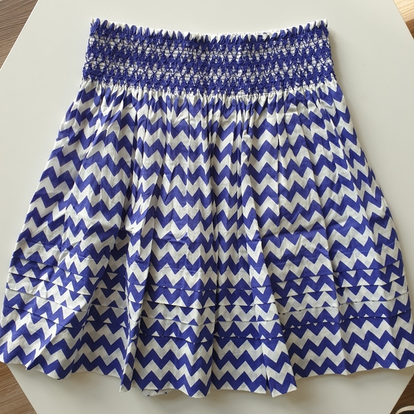 Kate Spade Sidney Chevron Pleated A-Line Skirt XS - Picture 3 of 5